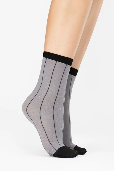 Metalické punčochové ponožky Trinket od Fiore v šedé barvě