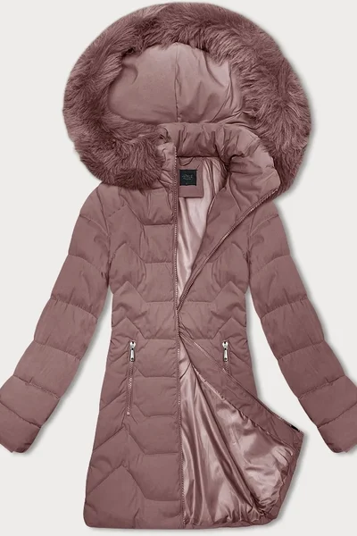 Růžová dámská bunda s kapucí J Style