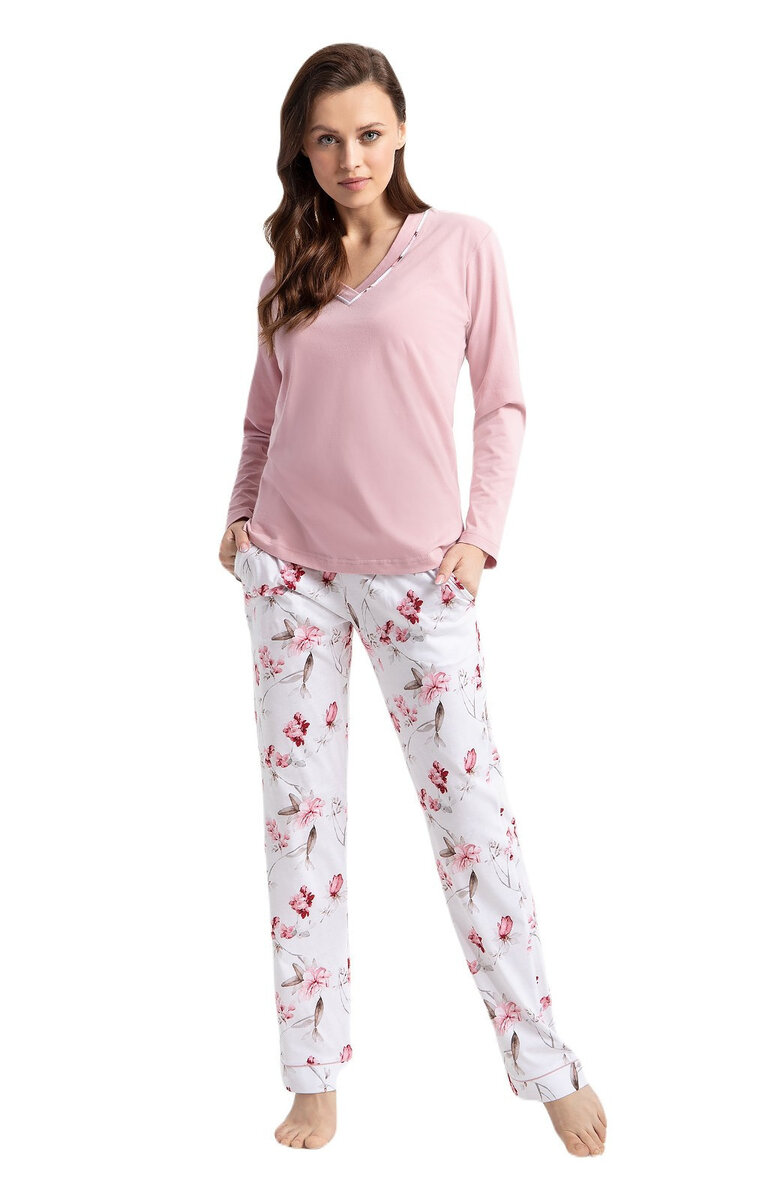 Květinové pyžamo Luna pro dámy, Růžová XXL i384_15232319