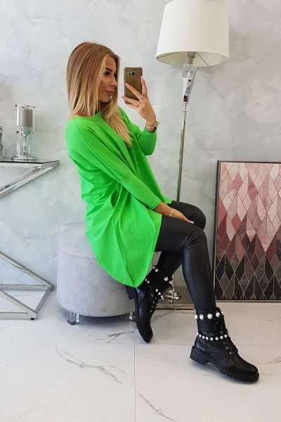 Oversize dámská halenka zelená - K-Fashion