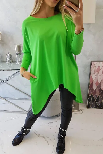 Oversize dámská halenka zelená - K-Fashion