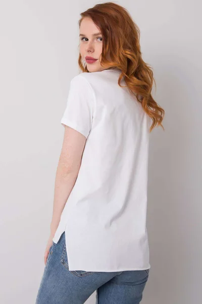 Dámské bílé tričko s aplikací FPrice