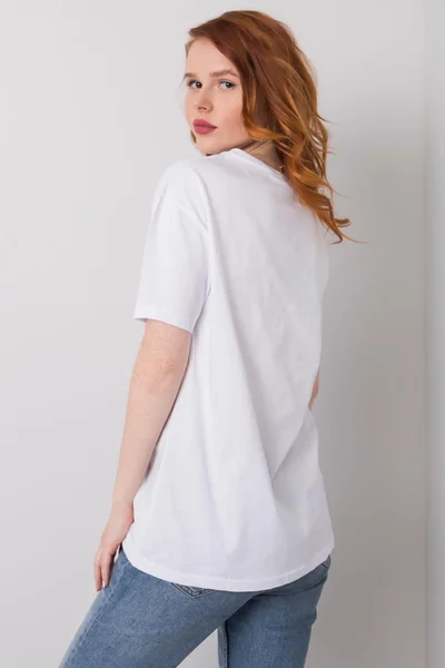 Dámské bílé bavlněné tričko FPrice