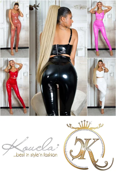 Dámské latexové kalhoty Style Fashion s vysokým pasem