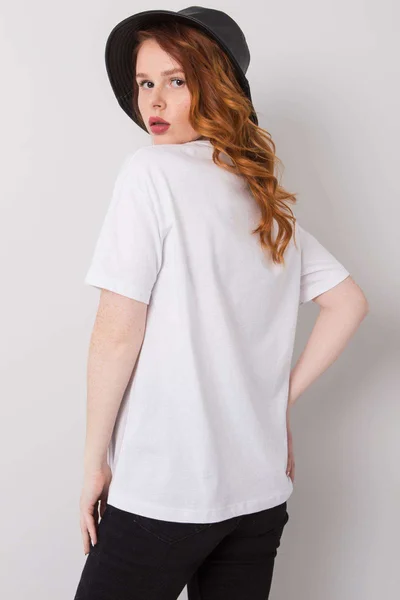 Bílé bavlněné tričko s potiskem FPrice
