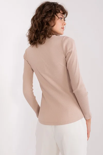 Beige Basic Dámská Halenka Fashionhunters