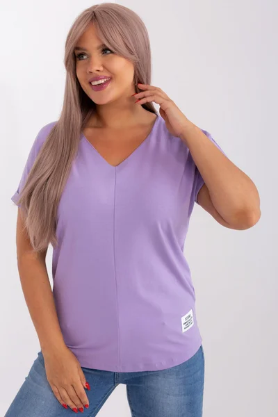 Ležérní fialová plus size dámská halenka RV-BZ-8970