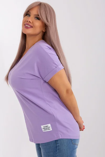 Ležérní fialová plus size dámská halenka RV-BZ-8970