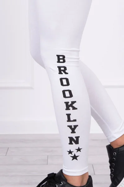 Komfortní dámské legíny Brooklyn bílé K-Fashion