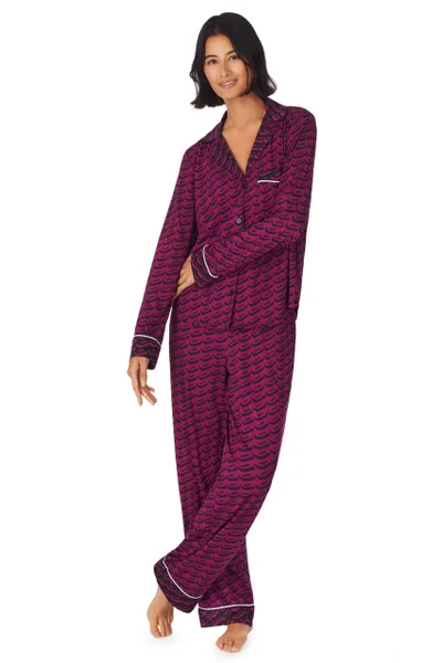 Violetové pyžamo pro ženy s límečkem od DKNY