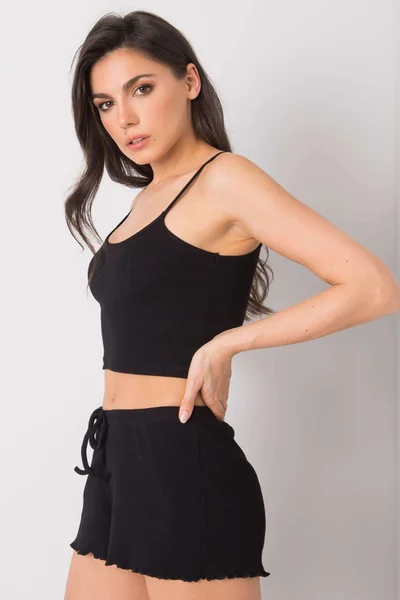 Dámský RUE PARIS Černý crop top FPrice