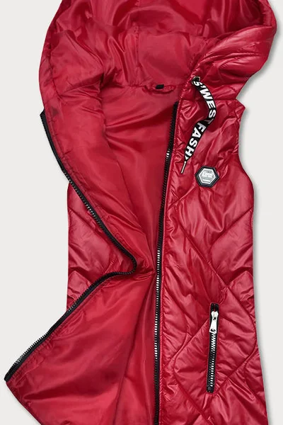 Červená péřová vesta s kapucí S'WEST