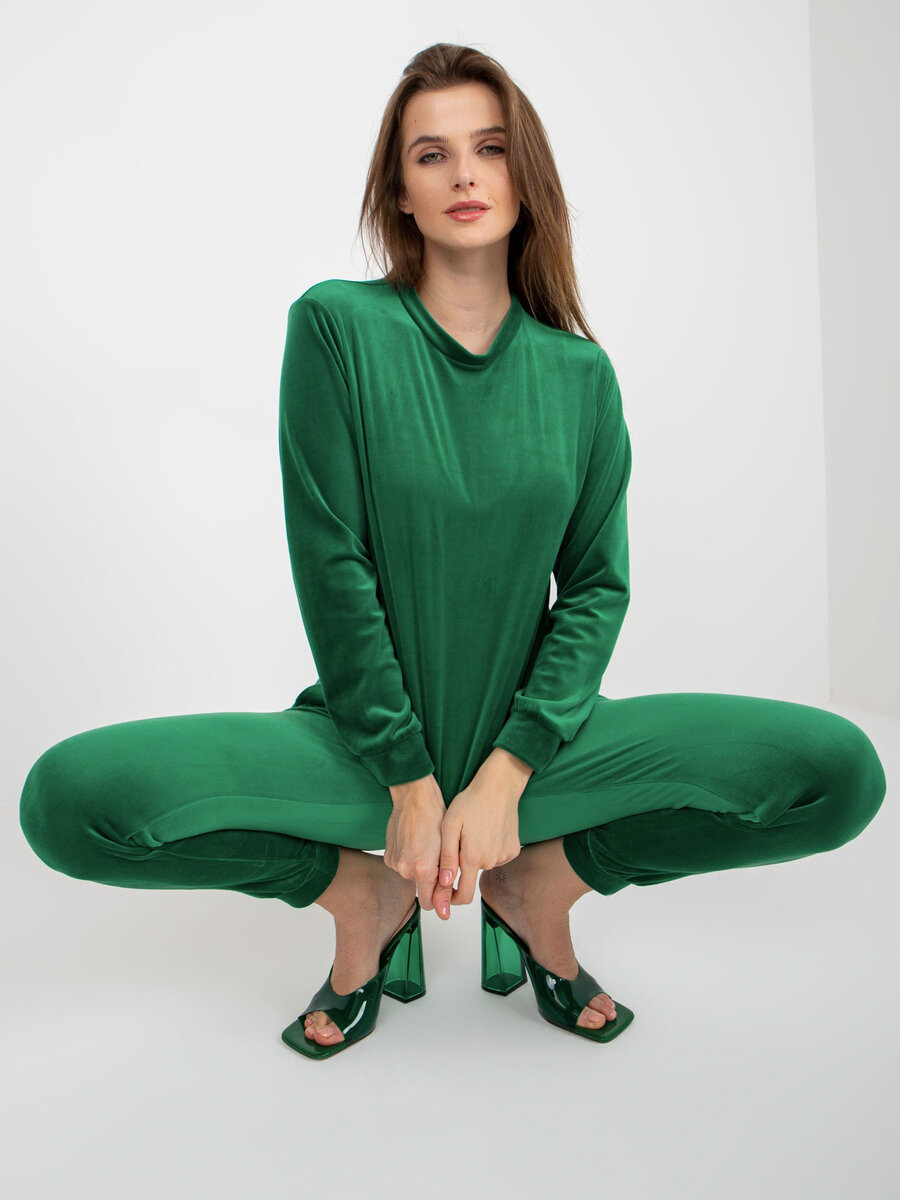 Zelená dámská souprava Luxoria s halenkou a kalhotami, XL i523_2016103356324