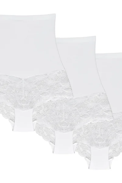 Korekční kalhotky Preciosa od Wol-Bar - 3ks bílého provedení s vysokým pasem a silikonovou podpůrnou