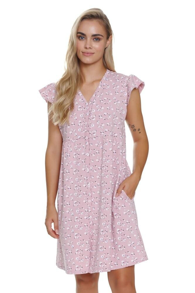 Mateřská noční košile Květinová růžová od DN nightwear, S i43_81418_2:_3:S_