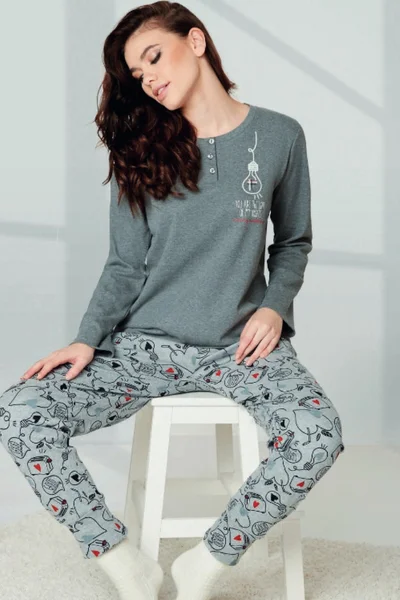 Komfortní pyžamo pro ženy Infiore Grey Dream
