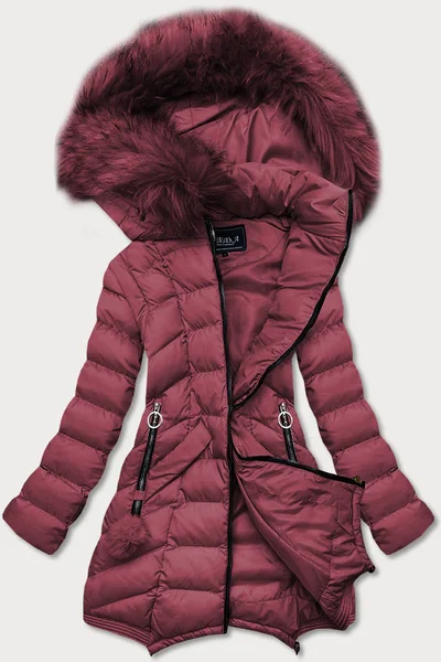 Zimní bunda s odepínacími rukávy a kožešinovou kapucí