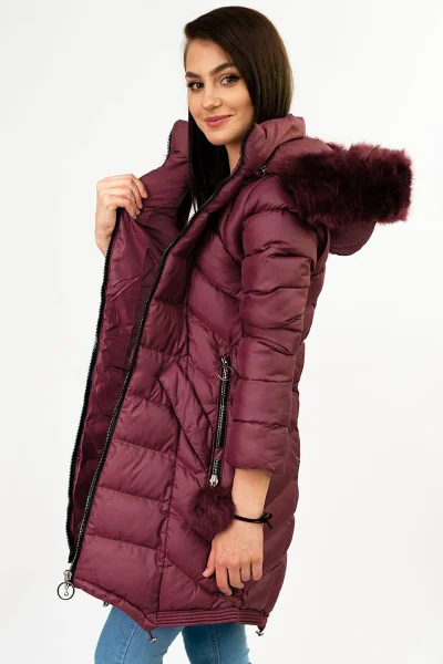 Zimní bunda s odepínacími rukávy a kožešinovou kapucí