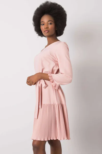 Růžové plisované dámské šaty FPrice