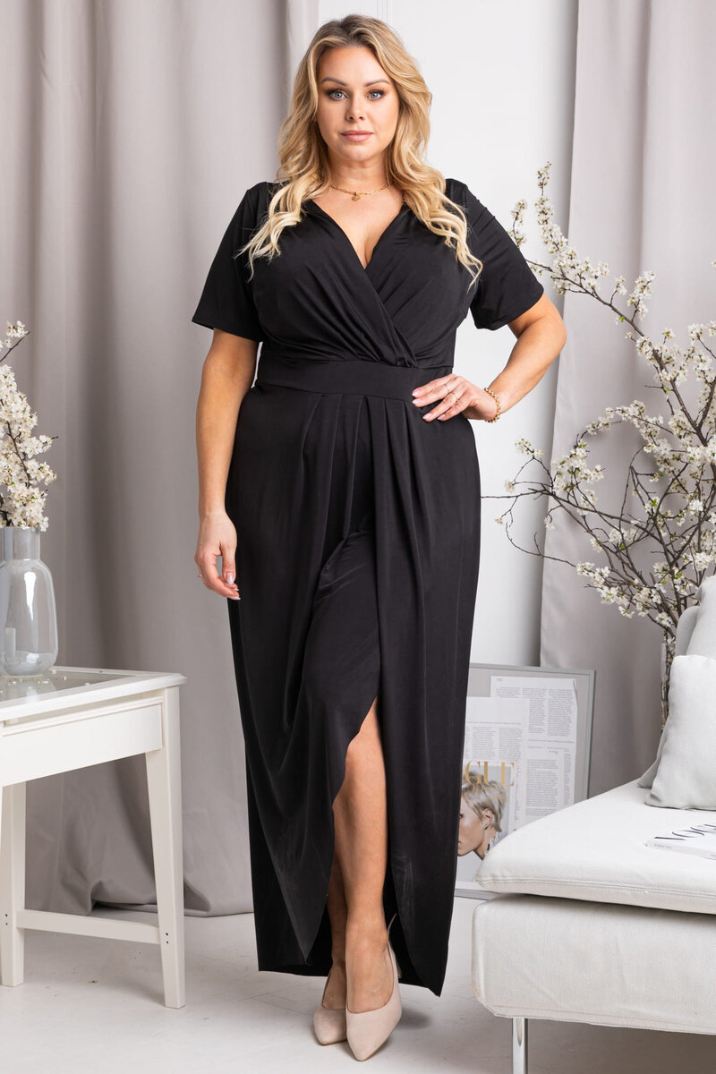 Černé elegantní maxi šaty LIZBONA od Karko, 46/48 i10_P68527_2:450_