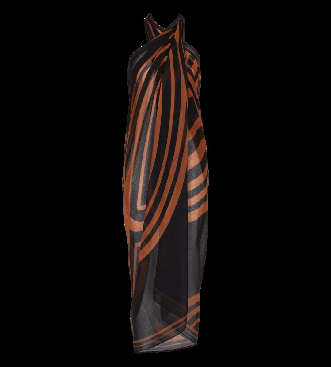 Plážová elegance - Víceúčelová zavinovací sukně Triumph, tmavá kombinace oranžové (M018) 1 i147_36037574