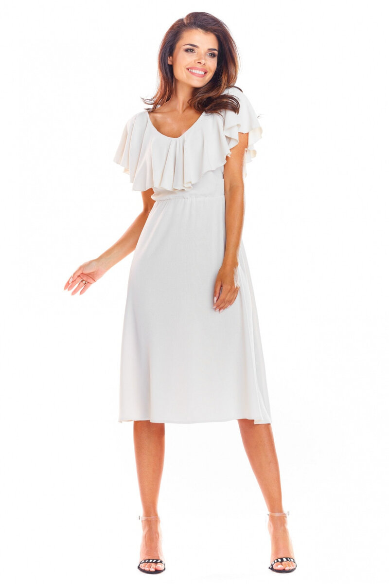 Bezkonkurenční elegance - dámské šaty v béžové barvě, M i10_P62977_2:91_