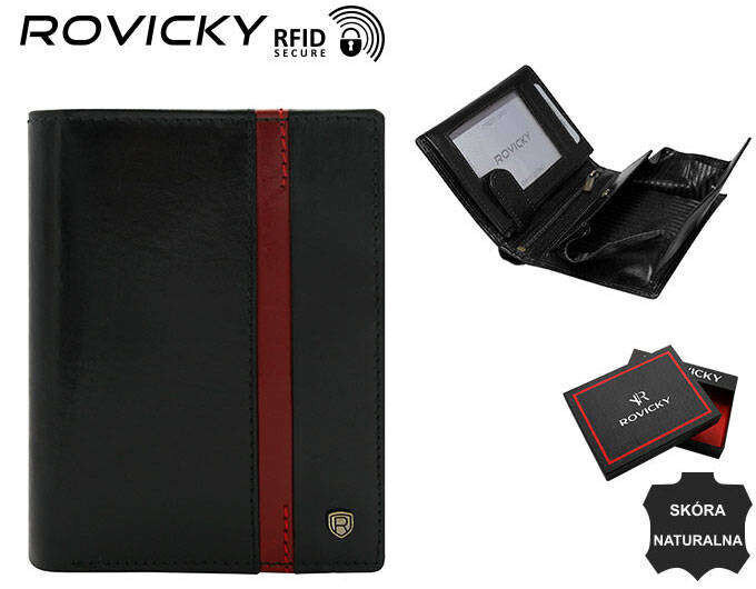 Klasická pánská kožená peněženka s RFID ochranou - Rovicky®, jedna velikost i523_5903051093050
