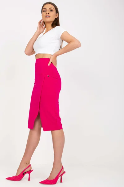 Růžová bavlněná sukně s elastanem - FPrice