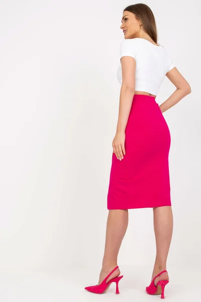 Růžová bavlněná sukně s elastanem - FPrice