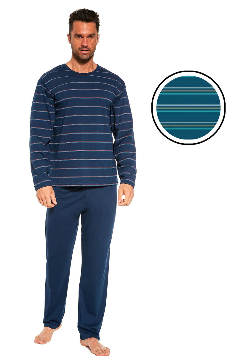 Mužské pohodlné pyžamo Cornette Stripes, světle modrá L i41_9999932913_2:světle modrá_3:L_
