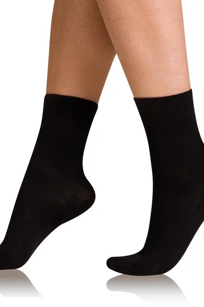 Černé bavlněné ponožky s pohodlným lemem - Pohodlné bavlněné ponožky