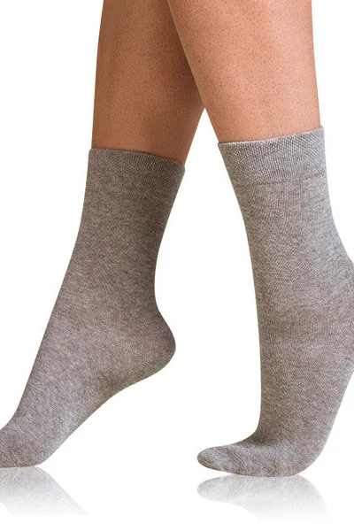 Komfortní bavlněné dámské ponožky - Šedý melír