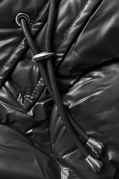 Černá péřová vesta s kapucí a stahovací gumou - S'WEST