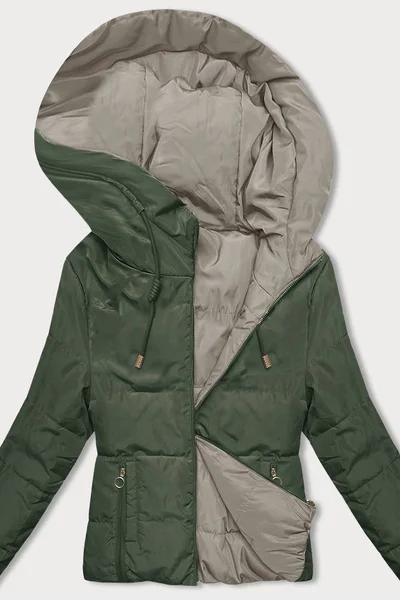 Khaki-béžová oboustranná bunda s kapucí S'WEST