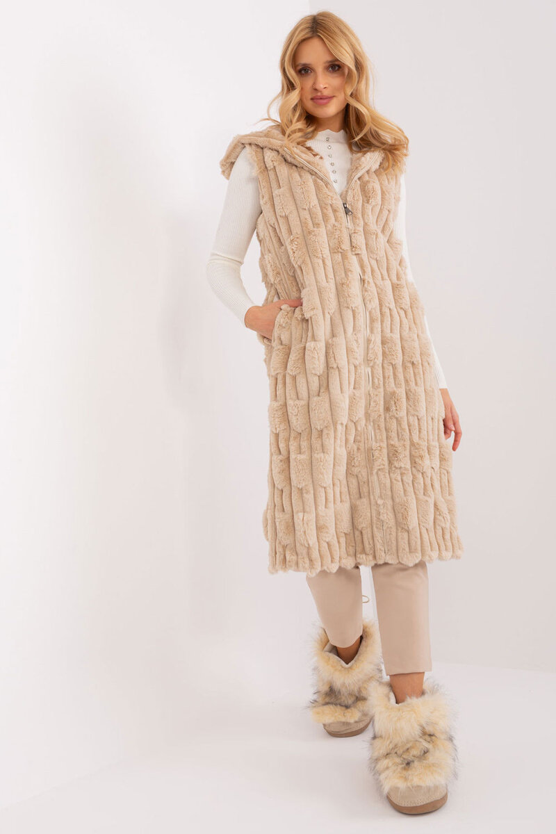 Zimní elegantní kožešinová dámská vesta AT, L/XL i240_190865_2:L/XL