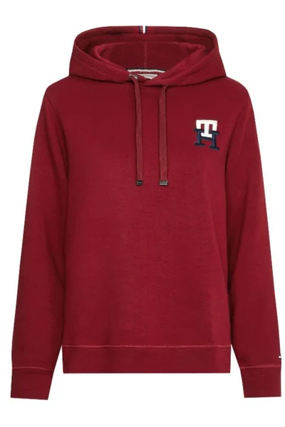 Vínová Dámská Mikina s Monogramem Tommy Hilfiger