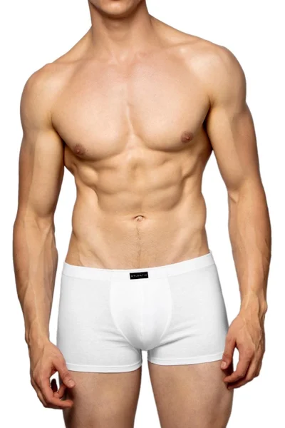 Komfortní bavlněné boxerky pro muže - Bílá elegance Atlantic