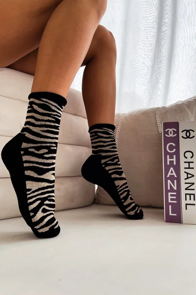 Dámské polofroté ponožky Milena Q078I Zebra I865RN