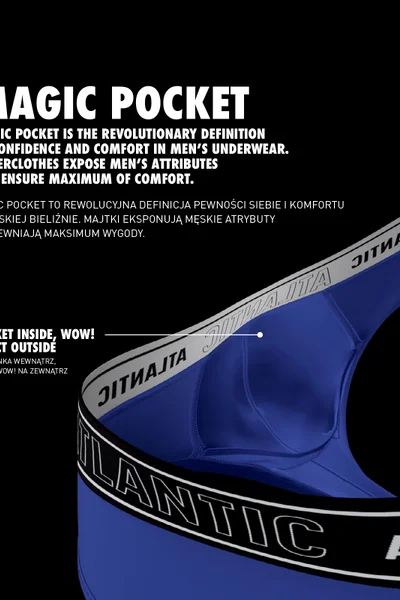 Sportovní pánské boxerky Atlantic Magic Pocket - fialové