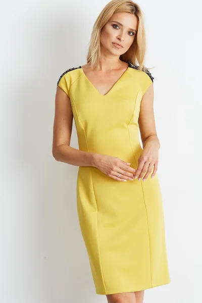 Žluté šaty s řetízky NU SK od FPrice