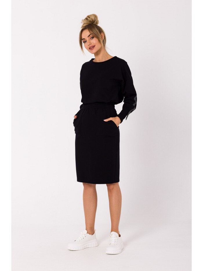 Černá tužková sukně s kapsami pro ženy - Moe, EU M i529_5485422075287044117