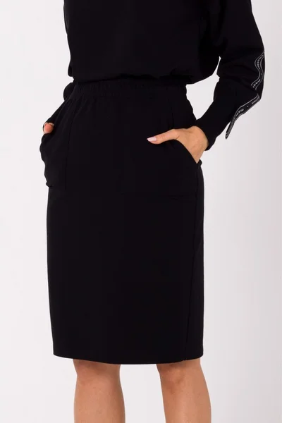 Černá tužková sukně s kapsami pro ženy - Moe