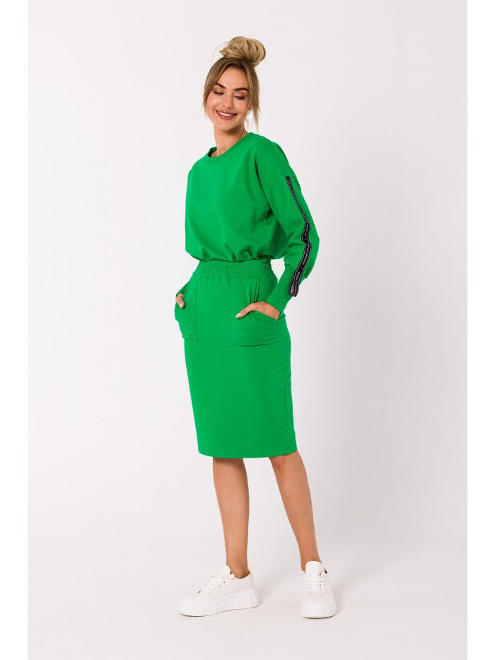 Zelená tužková sukně s kapsami pro ženy - Moe, EU M i529_1225683890195138571
