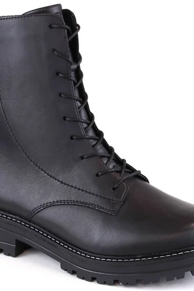 Zimní kožené dámské boty Remonte W black pro ženy