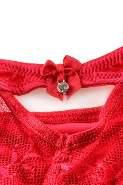 Červené krajkové plavky Ali s kytičkou - Roza