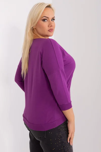 Královská fialová dámská halenka plus size