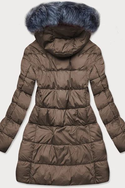 Teplá bunda na zimu s kapucí a kožešinou pro ženy Libland