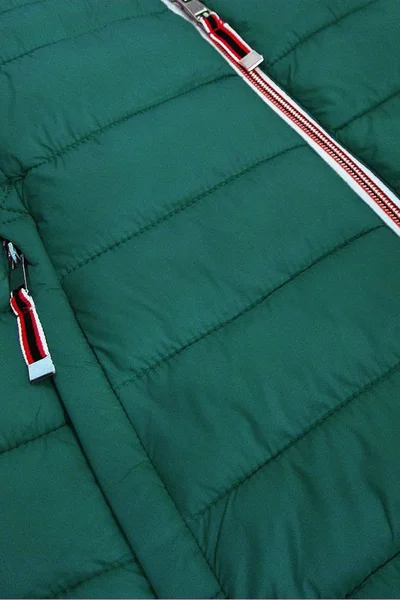 Zelená dámská prošívaná bunda se vsadkami H010 Libland