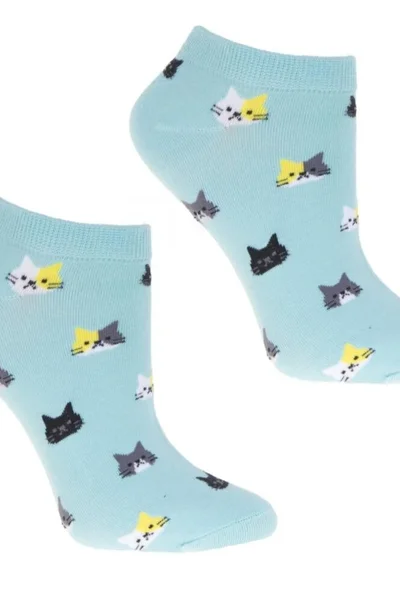 Kočičí modré kotníkové ponožky Moraj