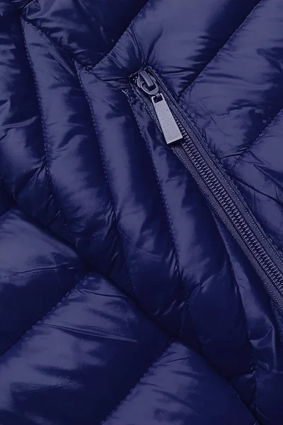 Tmavě modrá prošívaná bunda pro ženy pro přechodné období U90C12 J.STYLE